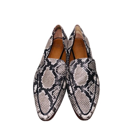 Franco Sarto Womens Snakeskin Print Loafers 7.5 City Quiet Luxury Office Wear - Picture 5 of 11